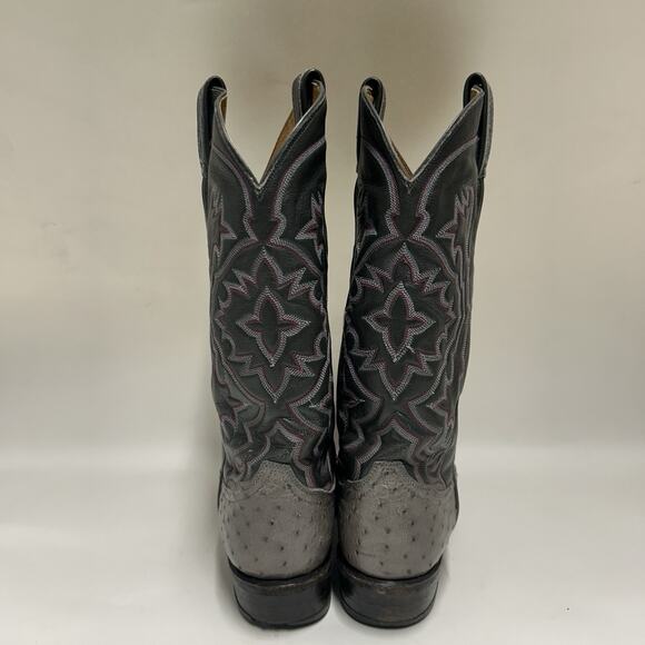 Tony Lama El Rey Gray Full Quill Ostrich Cowboy Boots main image 5